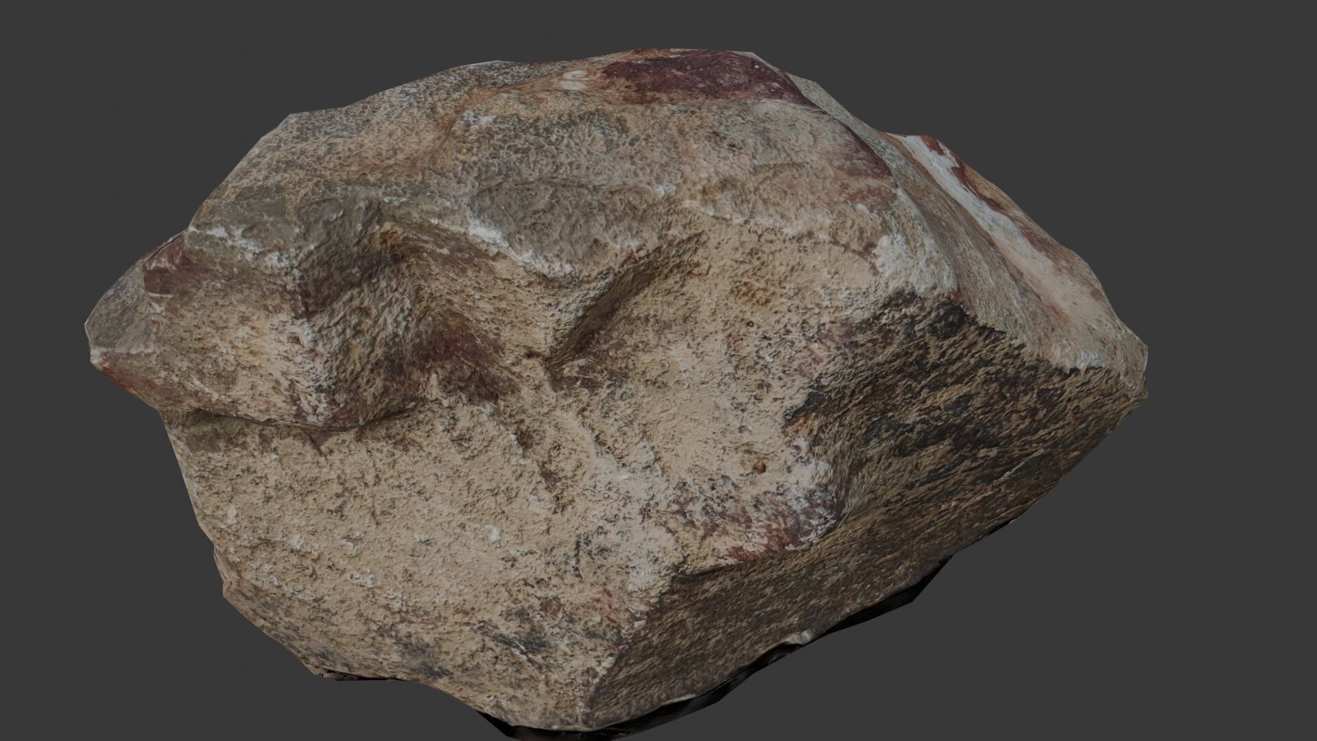 Striped Sedimentary Rock Low-poly 3D model_7