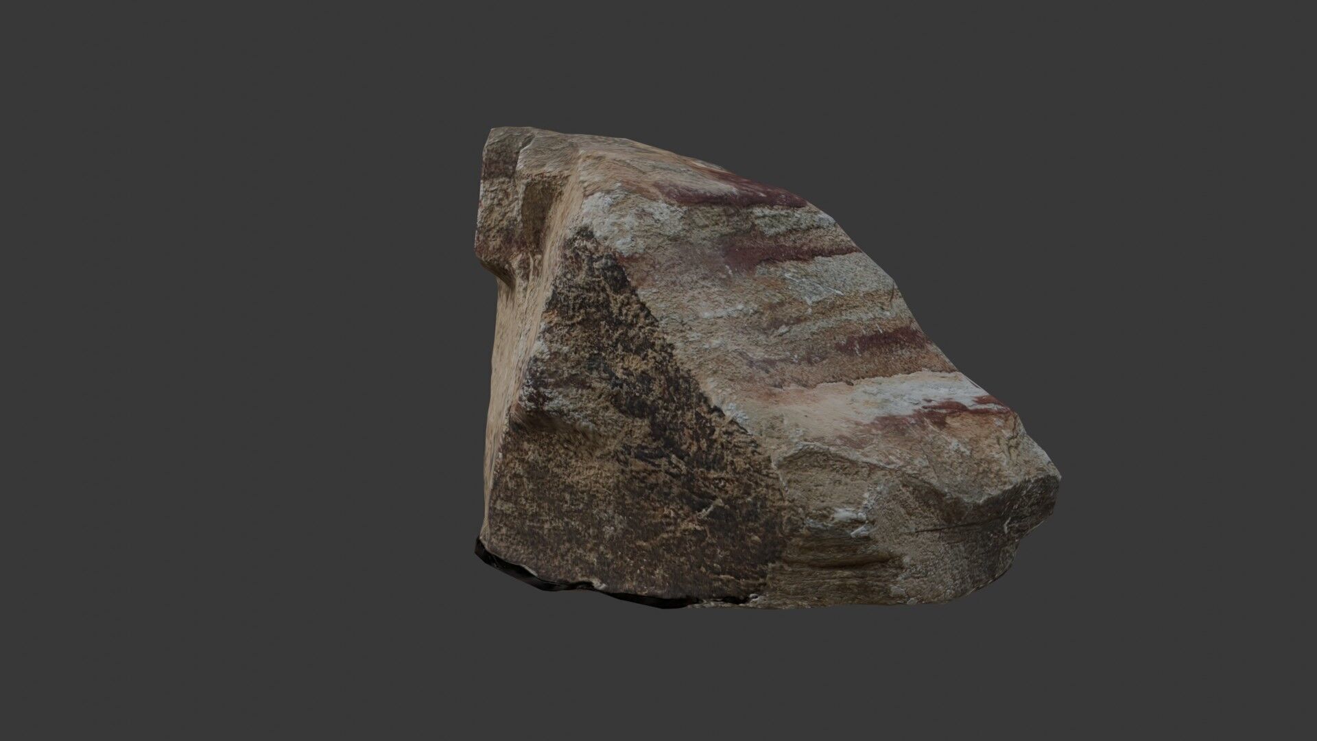 Striped Sedimentary Rock Low-poly 3D model_6