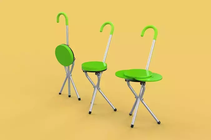 EXPANDING SEAT FOLDING STICK CANE CHAIR STOOL WALKING POLE AID