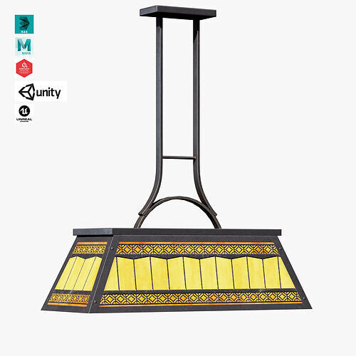 Pool Table Light Low-poly 3D model