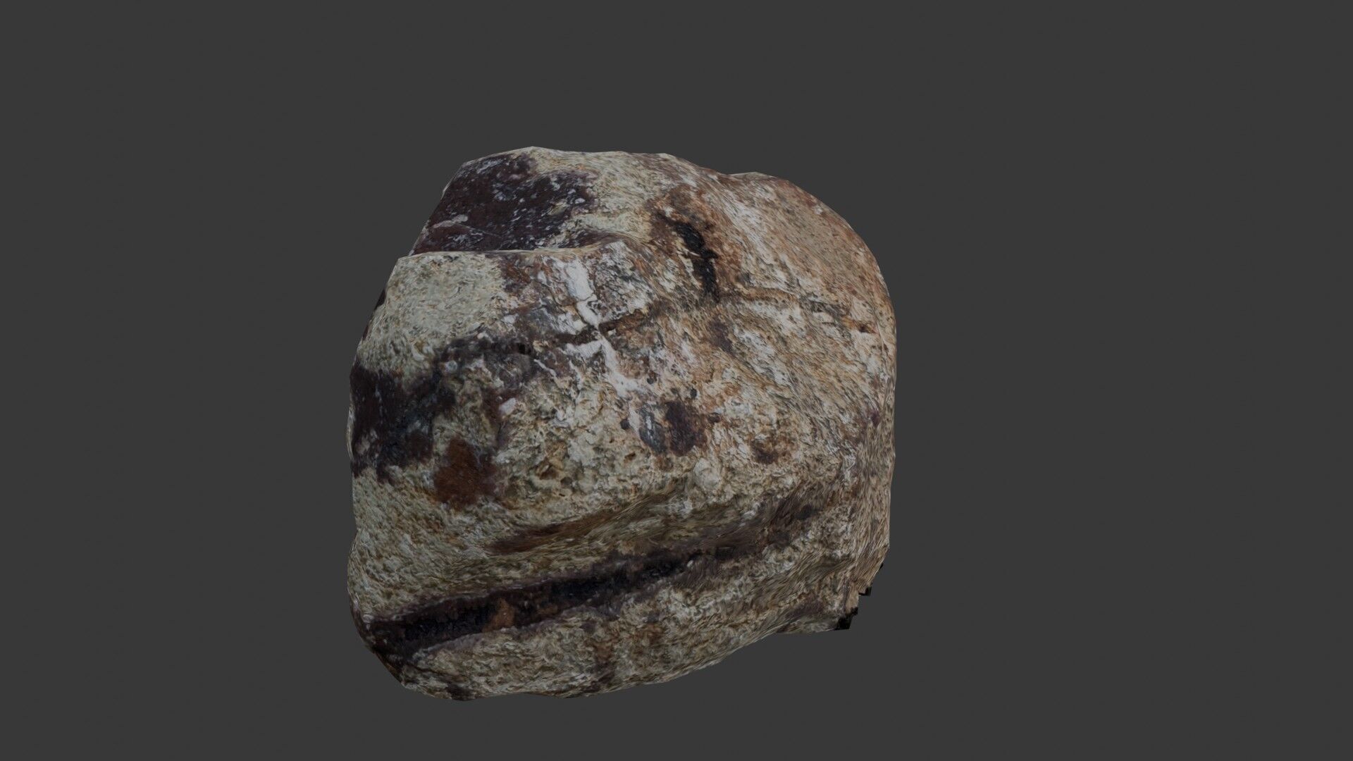 Weathered Boulder  Low-poly 3D model_4