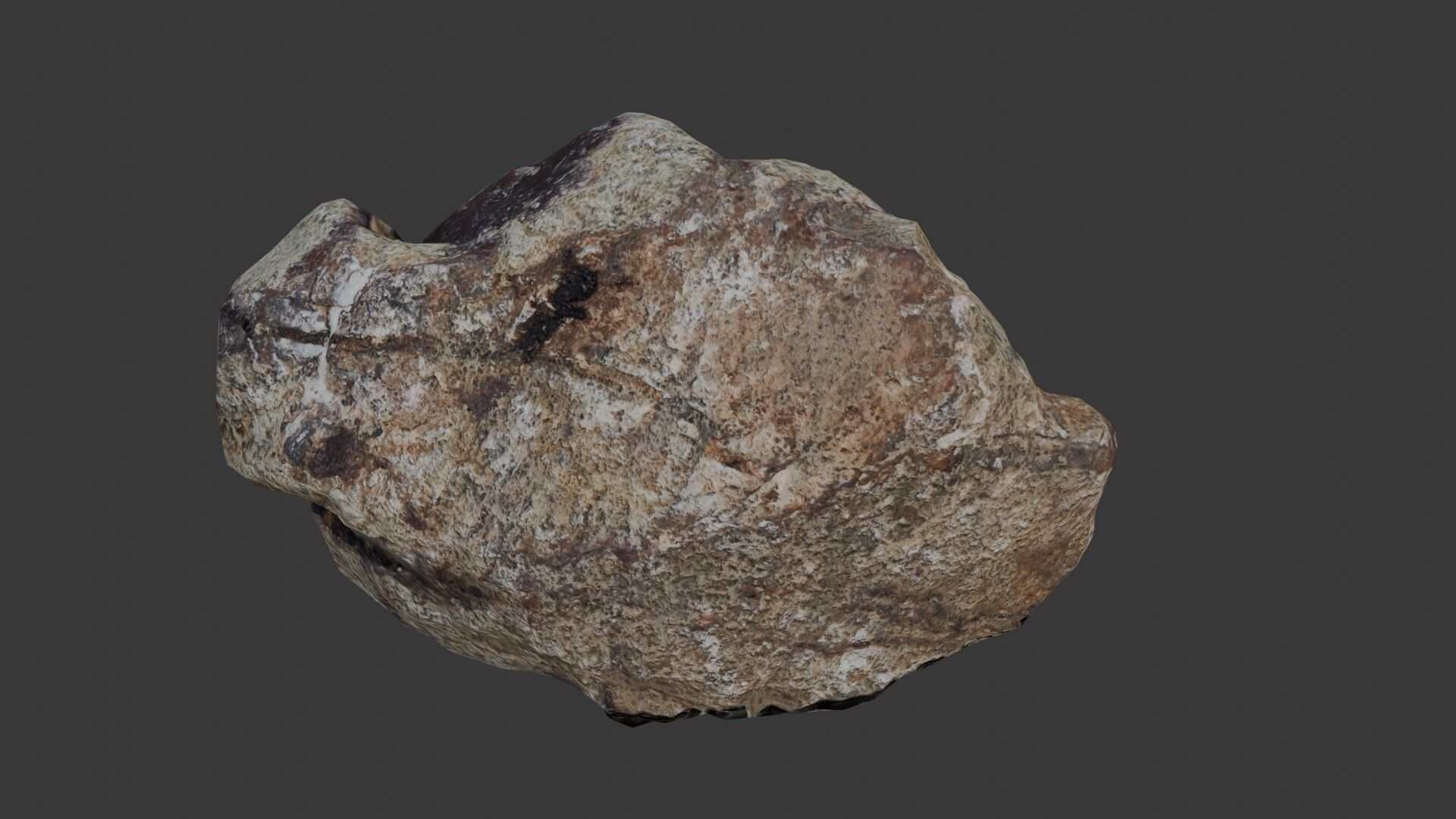 Weathered Boulder  Low-poly 3D model_1