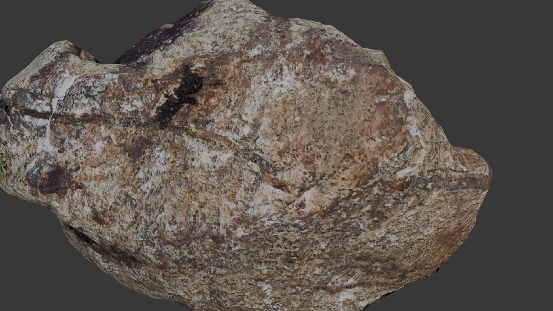 Weathered Boulder  Low-poly 3D model_3
