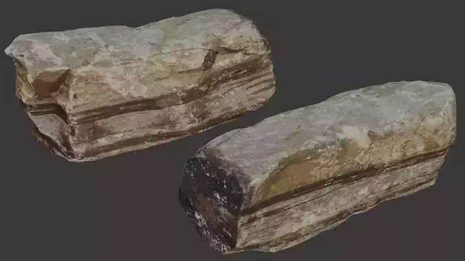 Layered Sandstone Block
