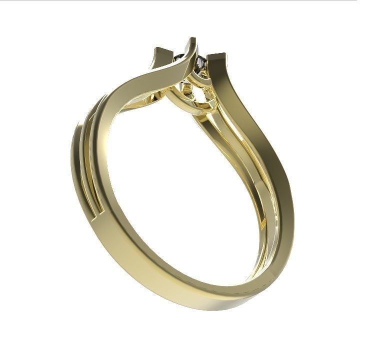 Ring engagement gold 3D print model_5