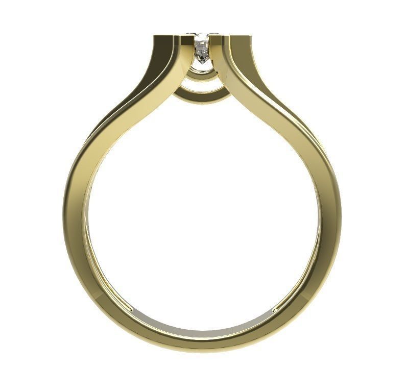 Ring engagement gold 3D print model_3