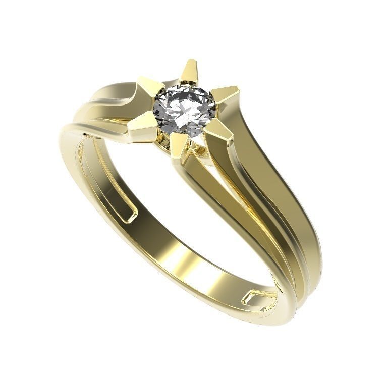 Ring engagement gold 3D print model_9
