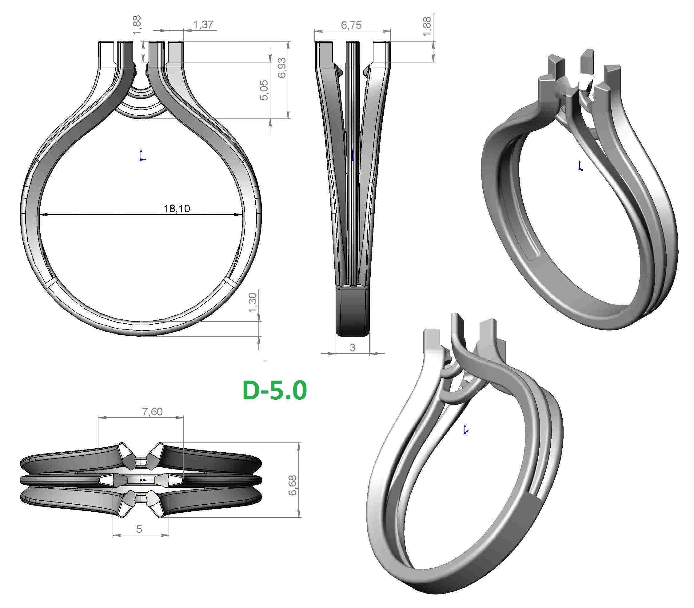 Ring engagement gold 3D print model_12