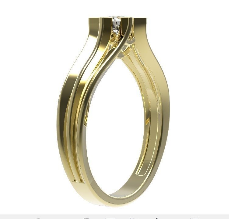 Ring engagement gold 3D print model_7