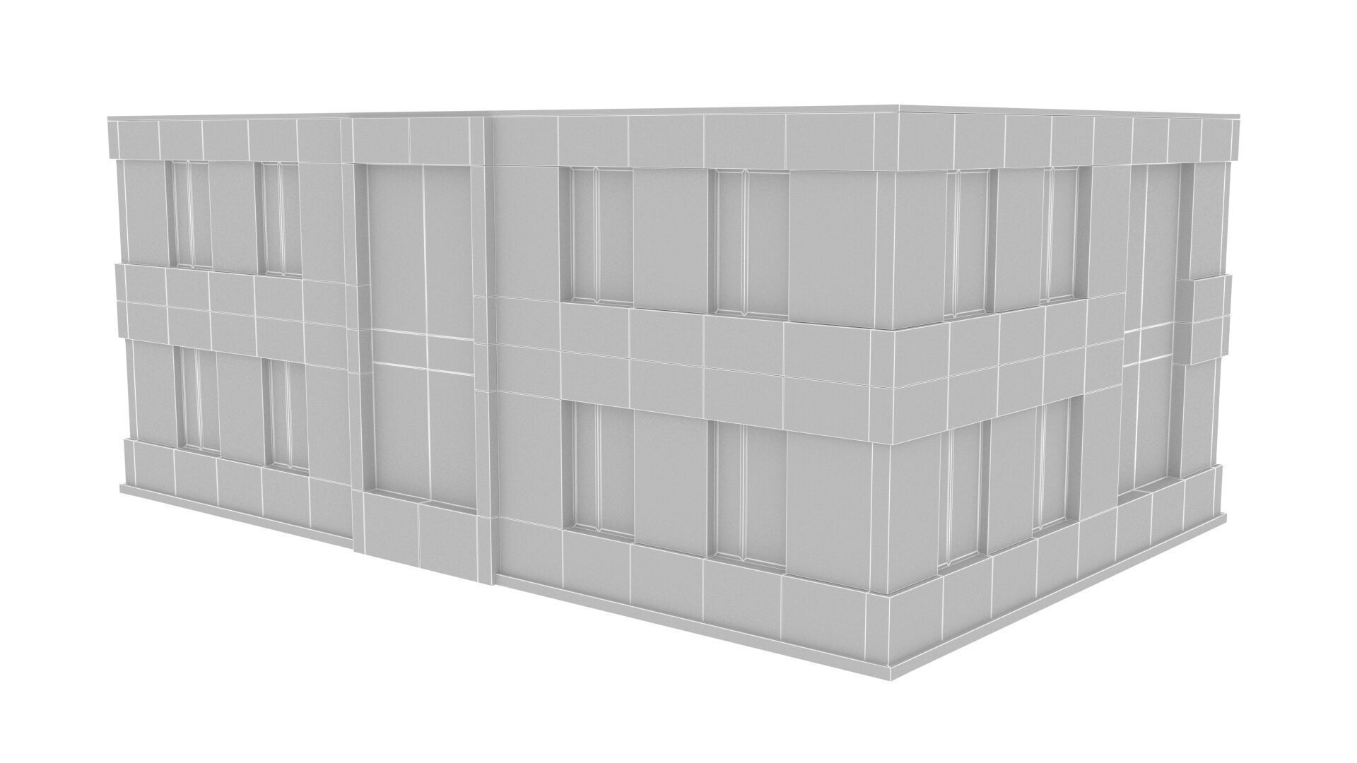 Commercial building Low-poly 3D model_10
