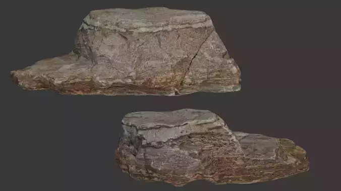Layered Rock Formation  Low-poly 3D model