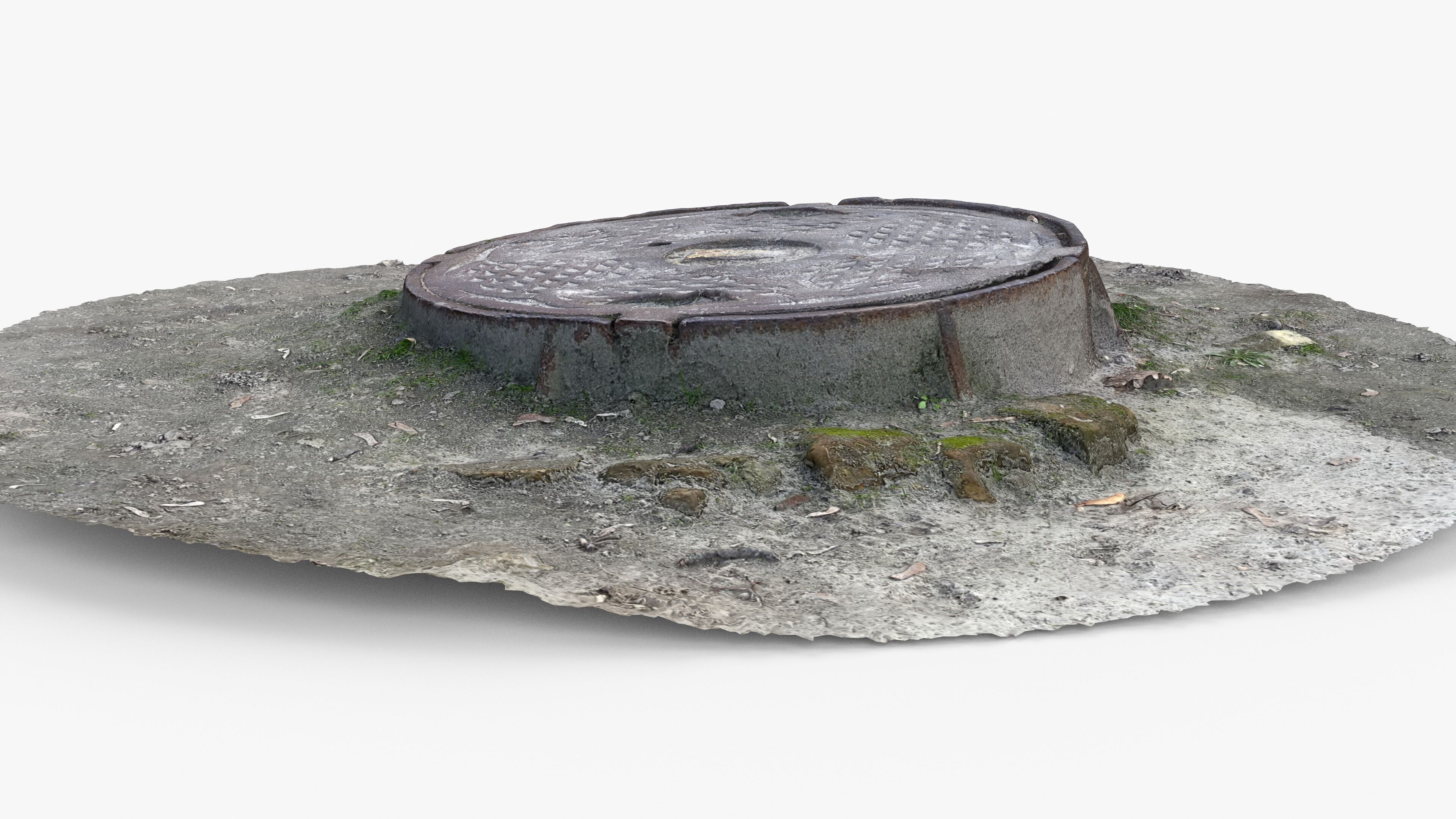 Photorealistic 3D scan of manhole Hatch cover Sewer Manhole Low-poly 3D model_6