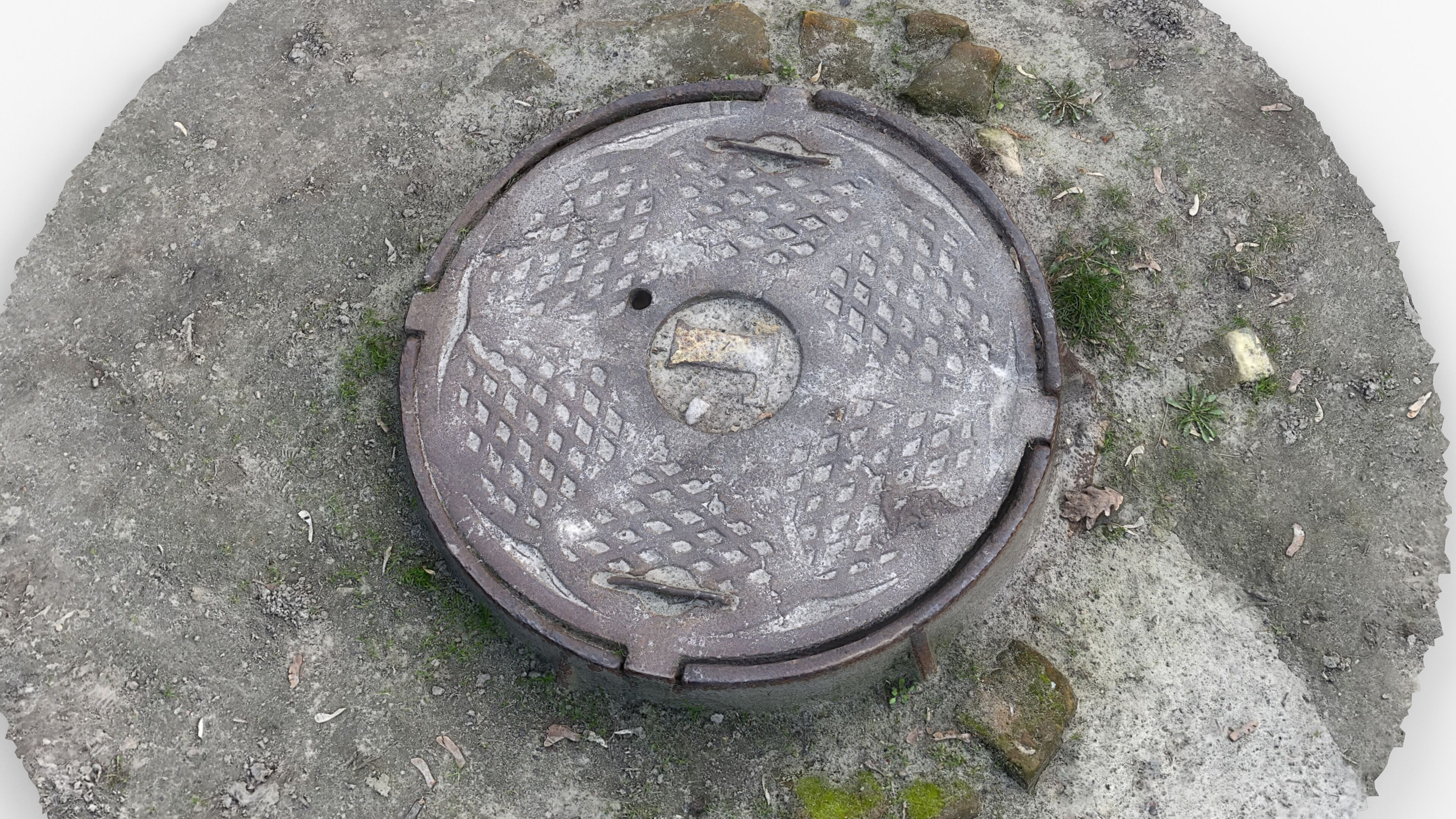 Photorealistic 3D scan of manhole Hatch cover Sewer Manhole Low-poly 3D model_11