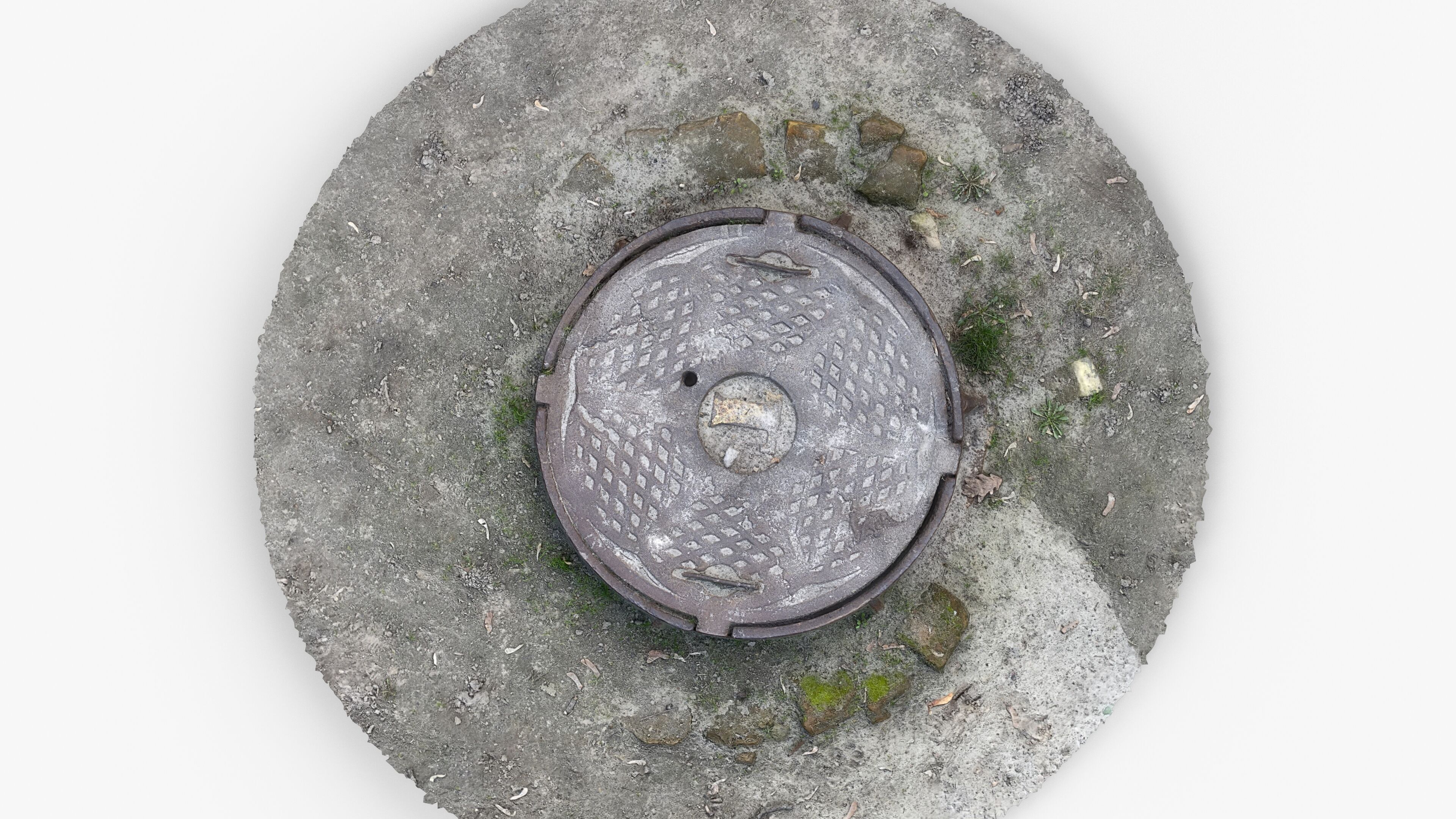 Photorealistic 3D scan of manhole Hatch cover Sewer Manhole Low-poly 3D model_10