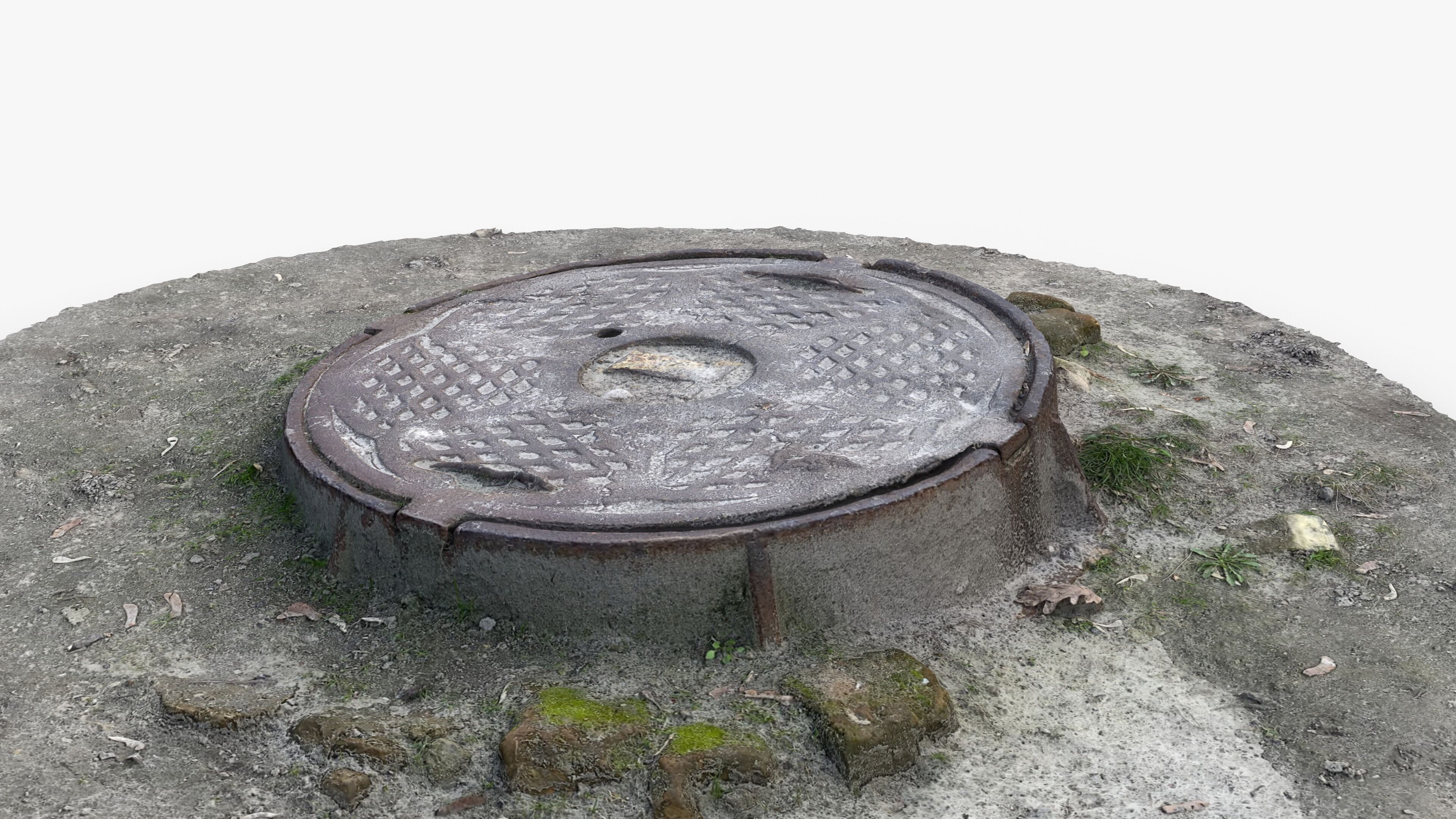 Photorealistic 3D scan of manhole Hatch cover Sewer Manhole Low-poly 3D model_13