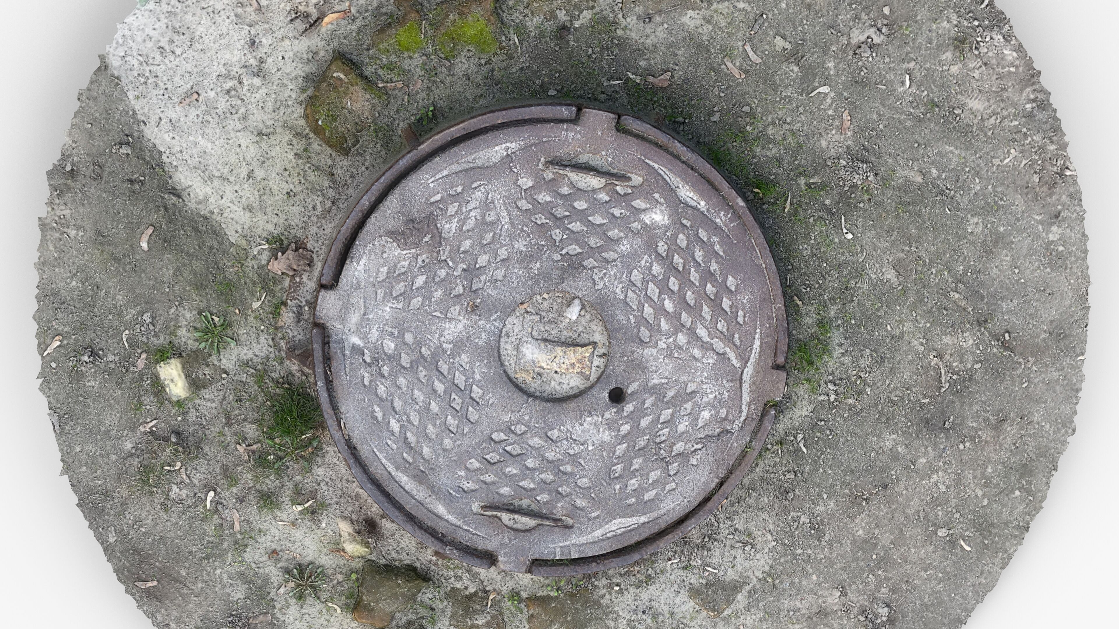 Photorealistic 3D scan of manhole Hatch cover Sewer Manhole Low-poly 3D model_9