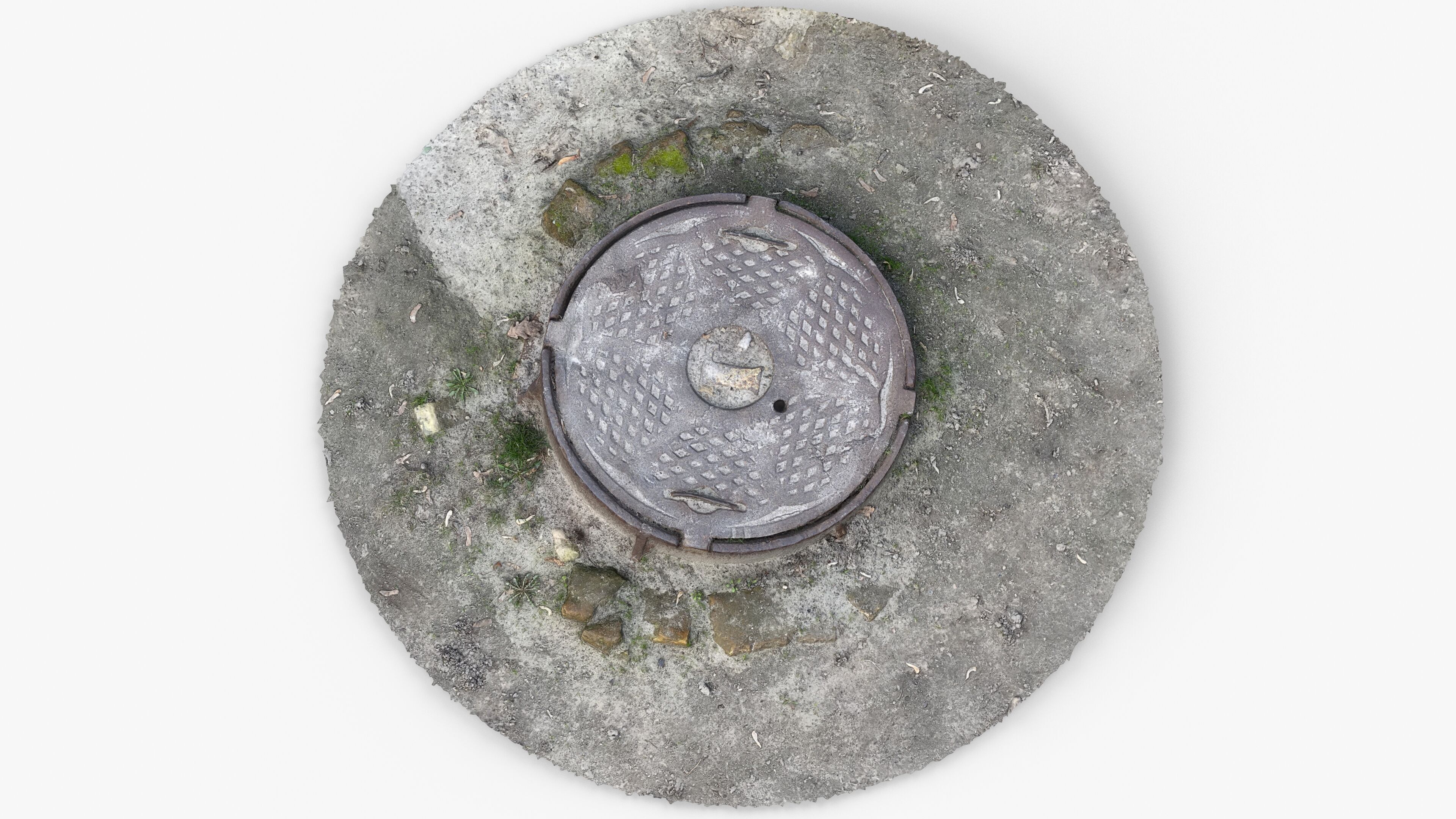 Photorealistic 3D scan of manhole Hatch cover Sewer Manhole Low-poly 3D model_15