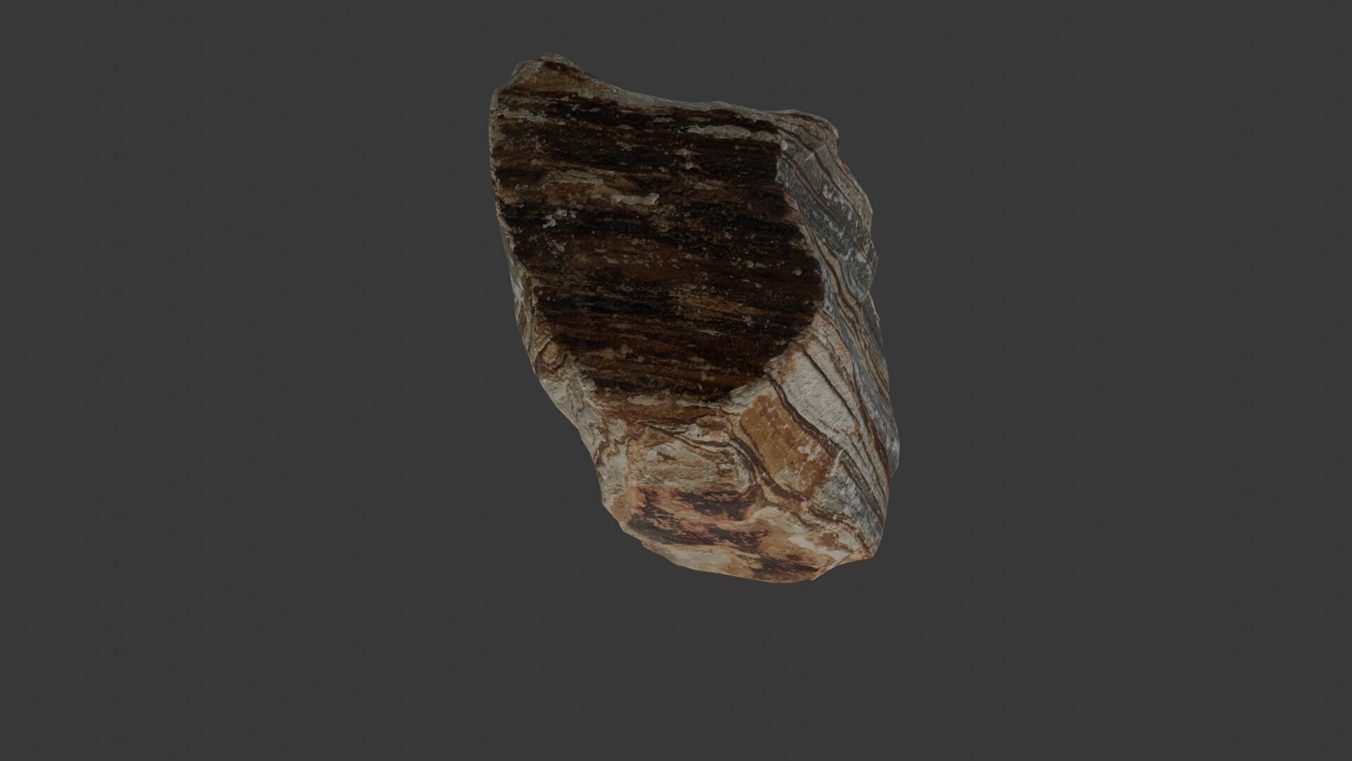 Striped Rock Scan Low-poly 3D model_7