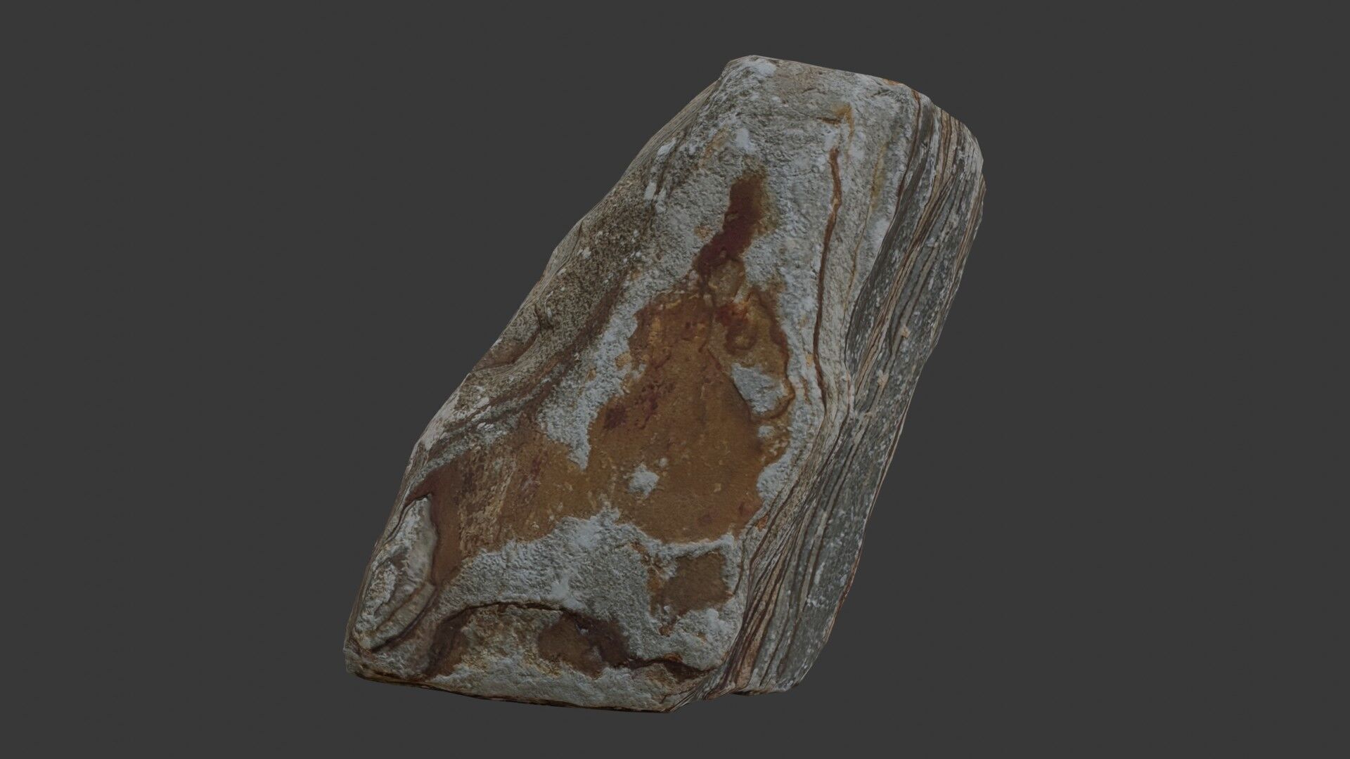 Striped Rock Scan Low-poly 3D model_4