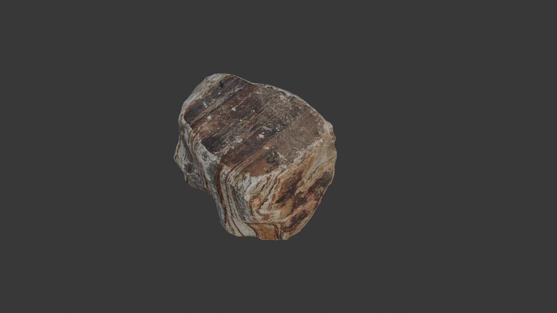 Striped Rock Scan Low-poly 3D model_6