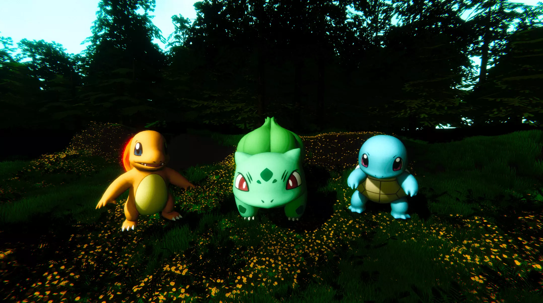 kanto Pokemon Starter Pack Low-poly 3D model