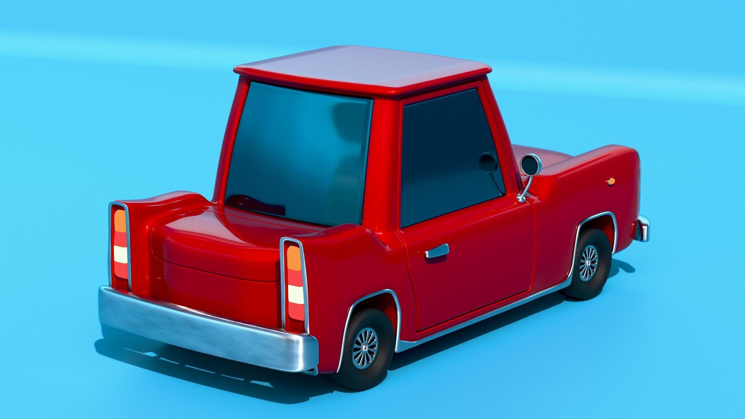 a stylized car 3D model_2