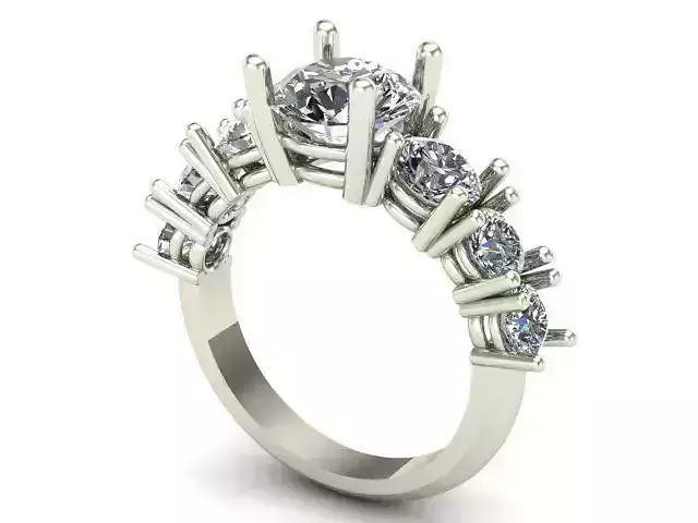 Engagement Ring With 7 Round Diamond
