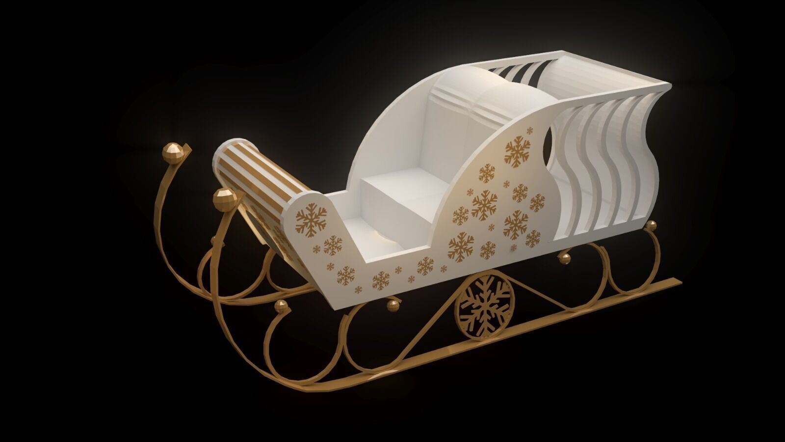 Christmas sleigh 3D model_2