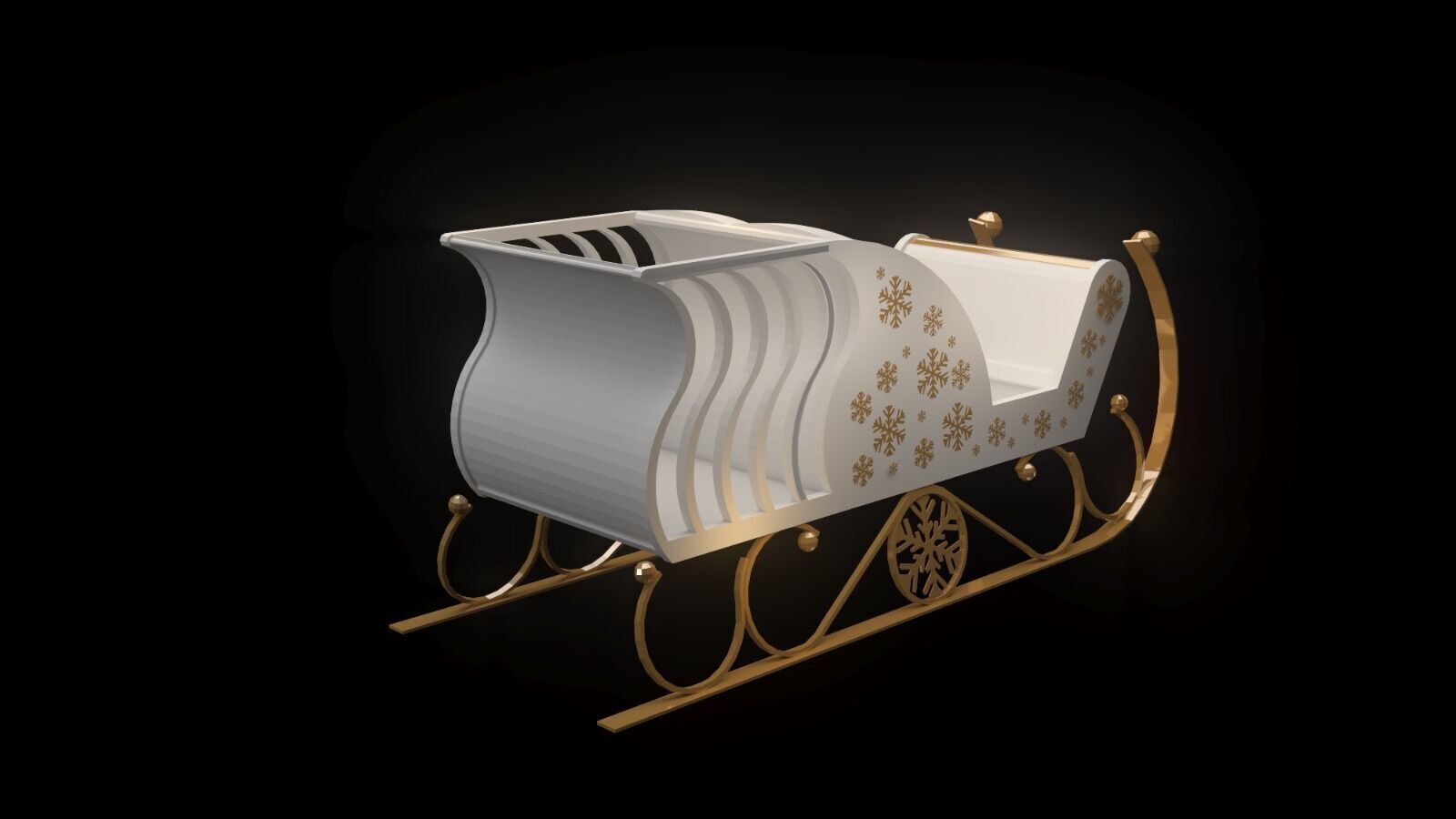 Christmas sleigh 3D model_4