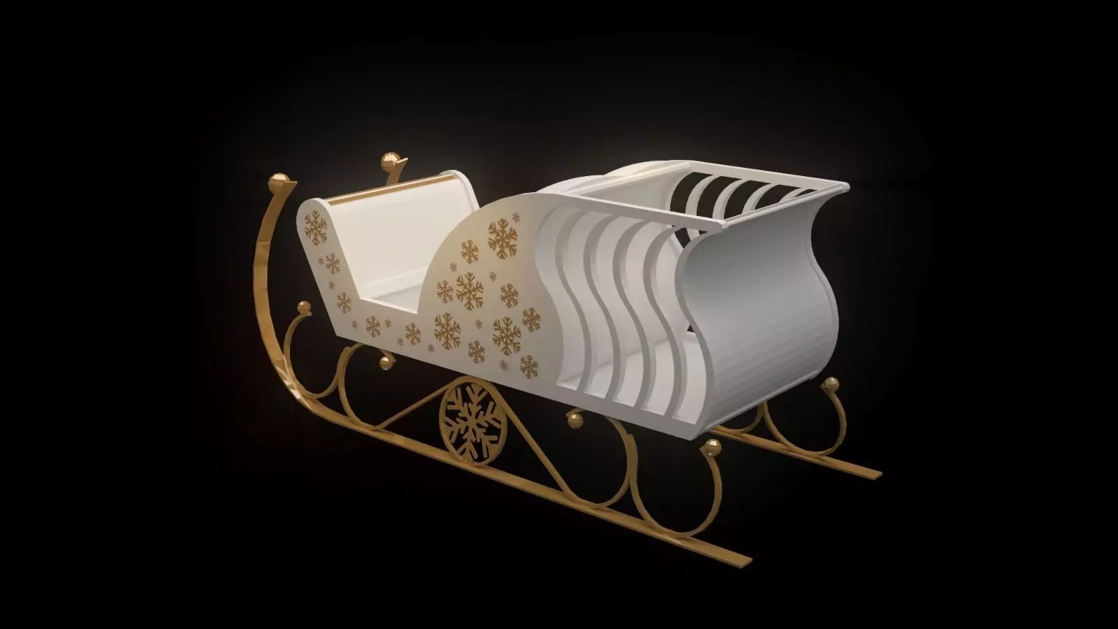 Christmas sleigh 3D model_0