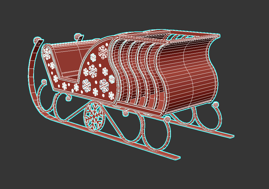 Christmas sleigh 3D model_6