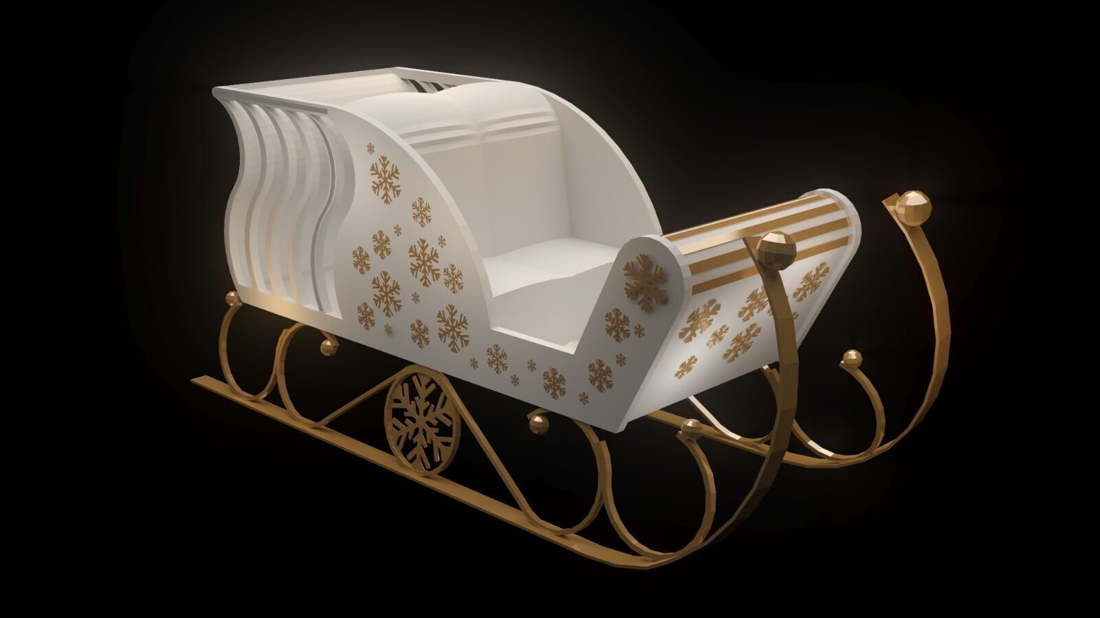 Christmas sleigh 3D model_1