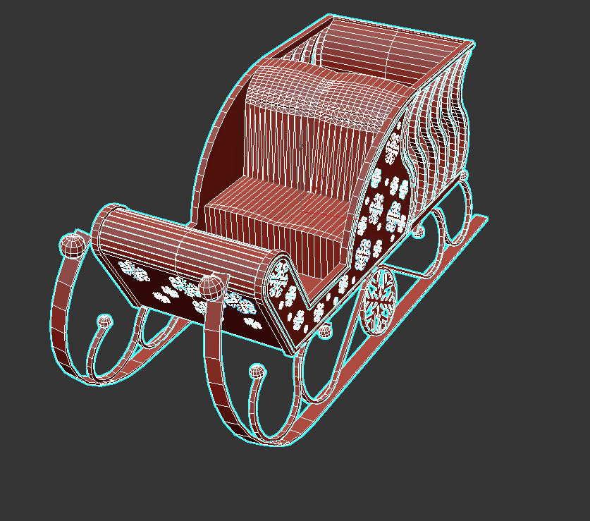 Christmas sleigh 3D model_5