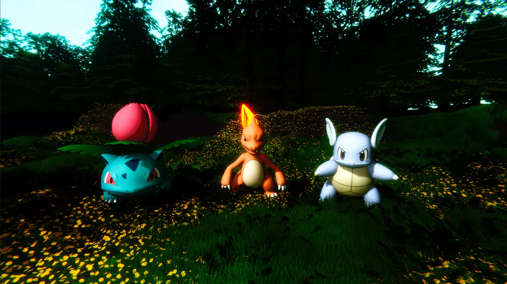 Kanto Starter Evolutions Pack Low-poly 3D model