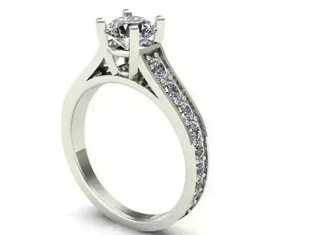 Engagement Ring With Rounded Diamonds