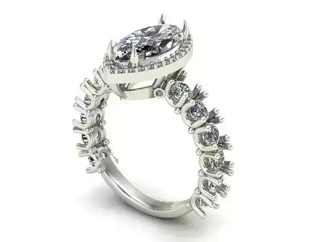 Engagement Ring With Marquise and Rounded Diamonds