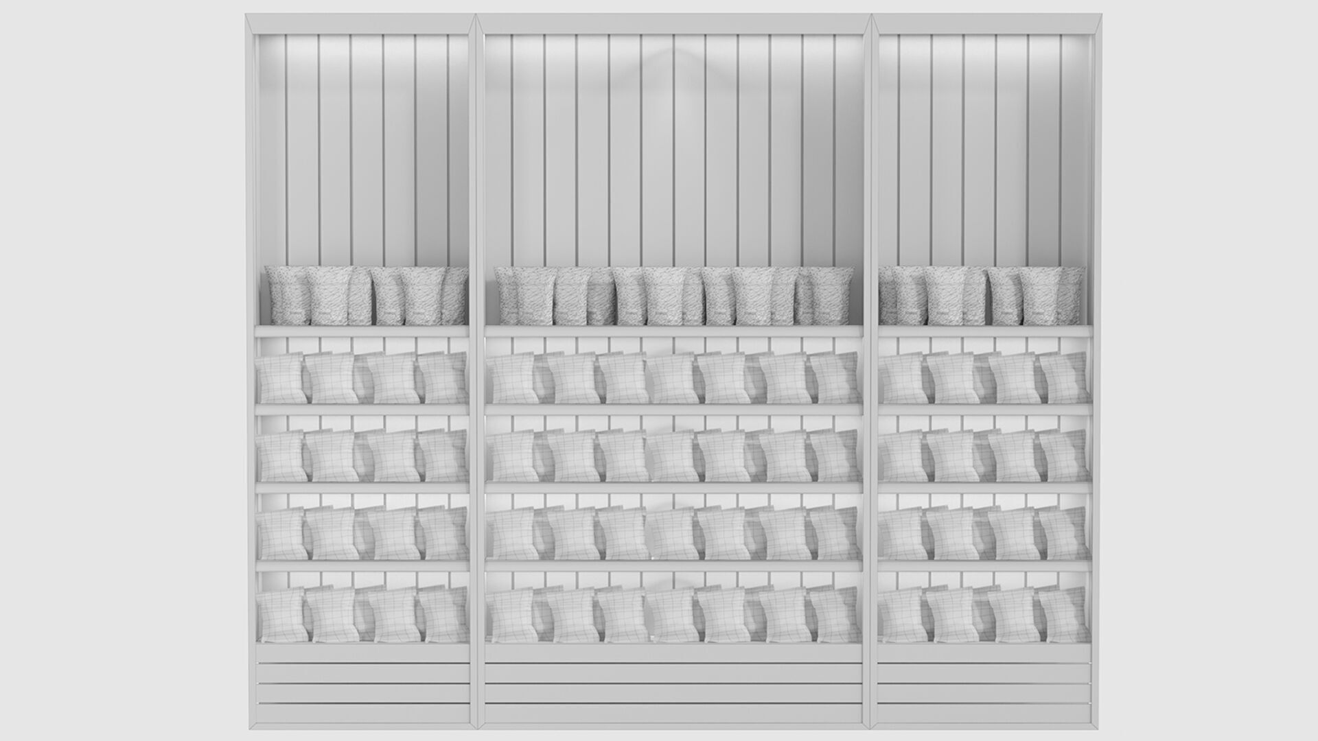 A display case in a supermarket with products 3D model_1