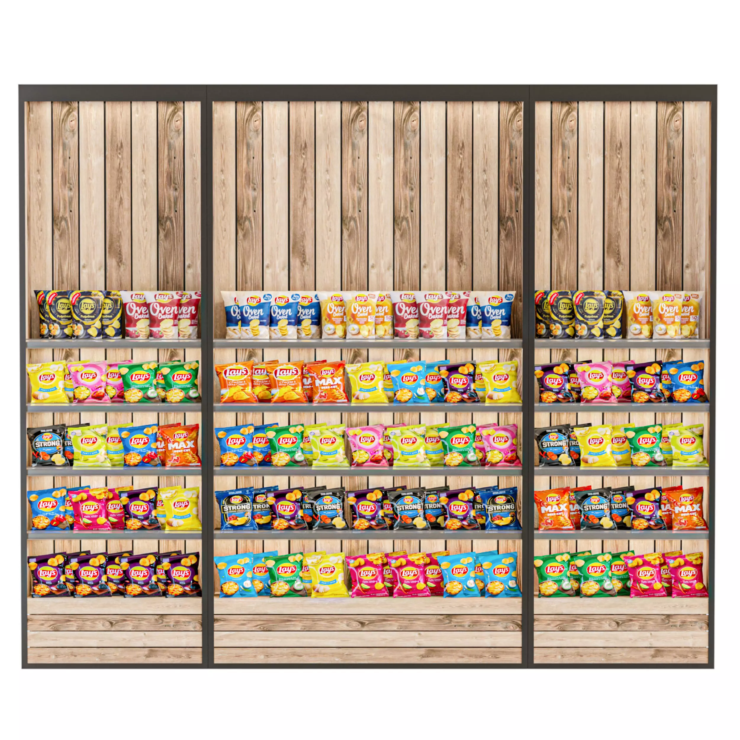 A display case in a supermarket with products 3D model_0