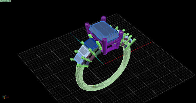Emerald Step Setting Ring 3D print model