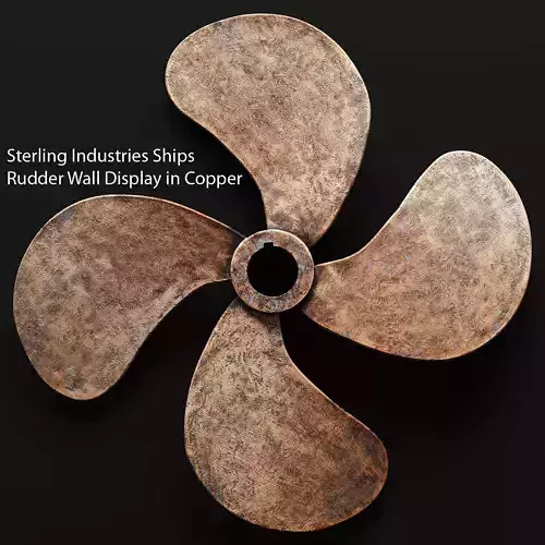 Sterling Industries Ships Rudder Wall Display in Copper 3D model
