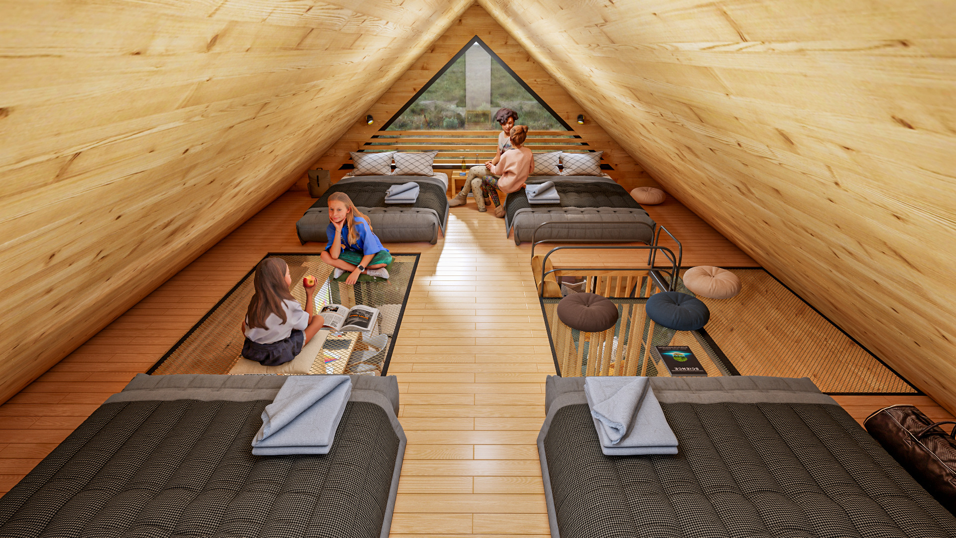 Glamping Pod Vacation House 3D and basic plans with dimensions Low-poly 3D model_15