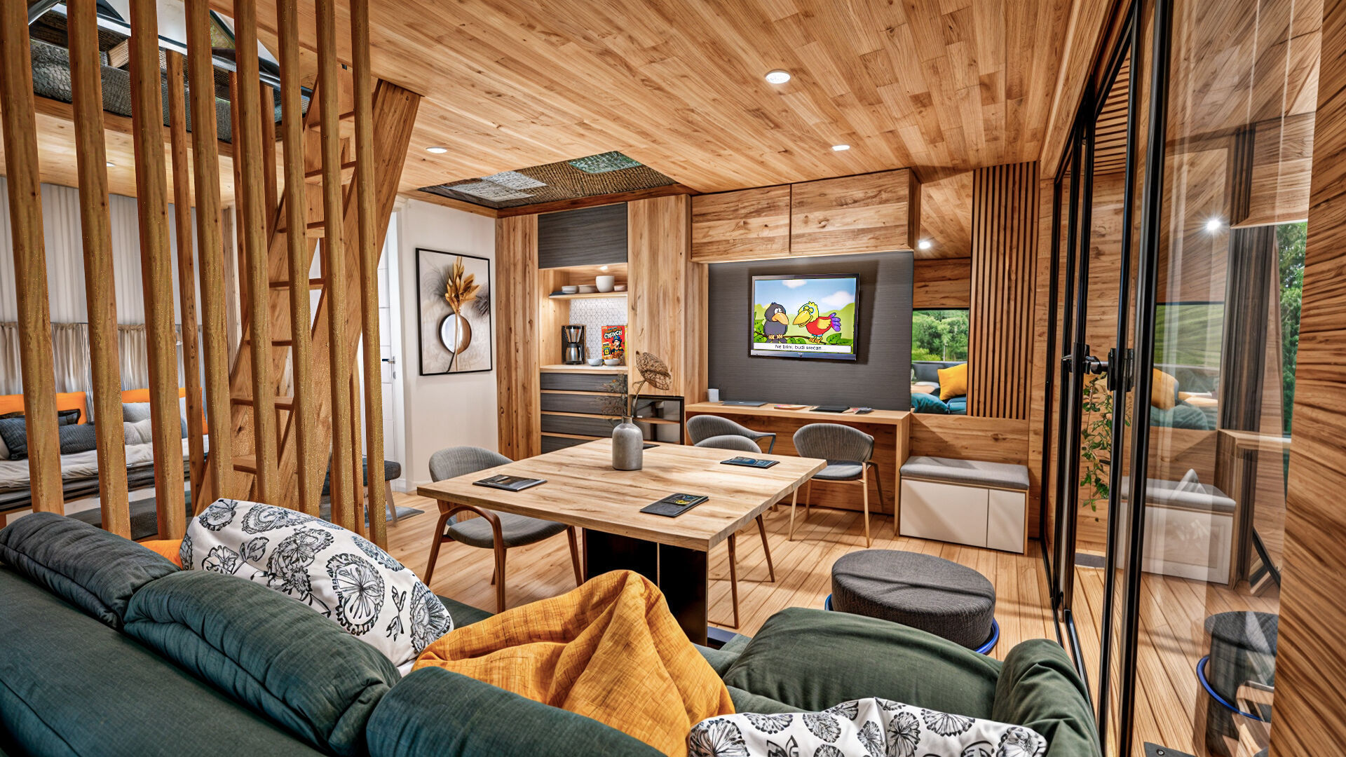 Glamping Pod Vacation House 3D and basic plans with dimensions Low-poly 3D model_4