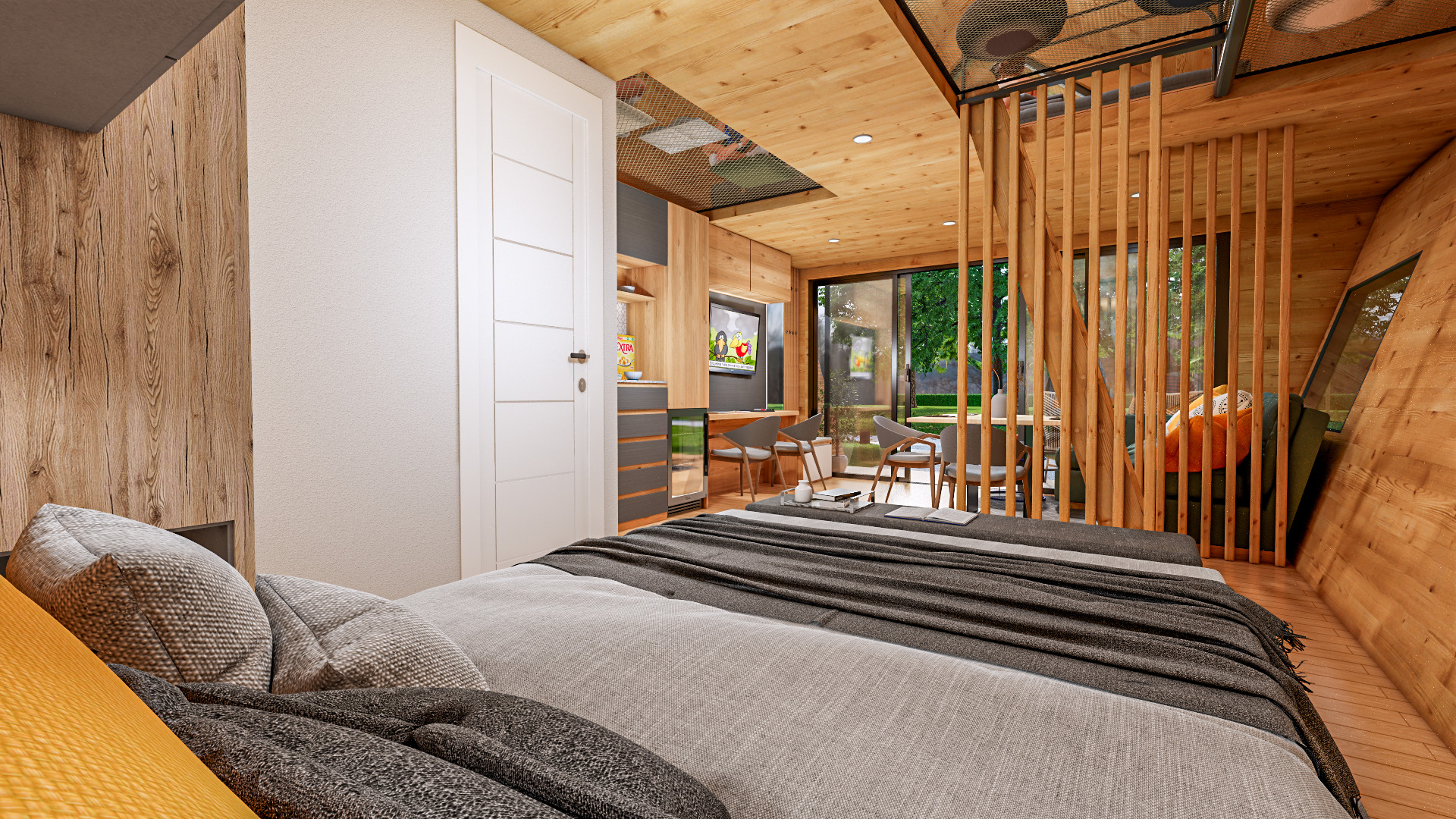 Glamping Pod Vacation House 3D and basic plans with dimensions Low-poly 3D model_19