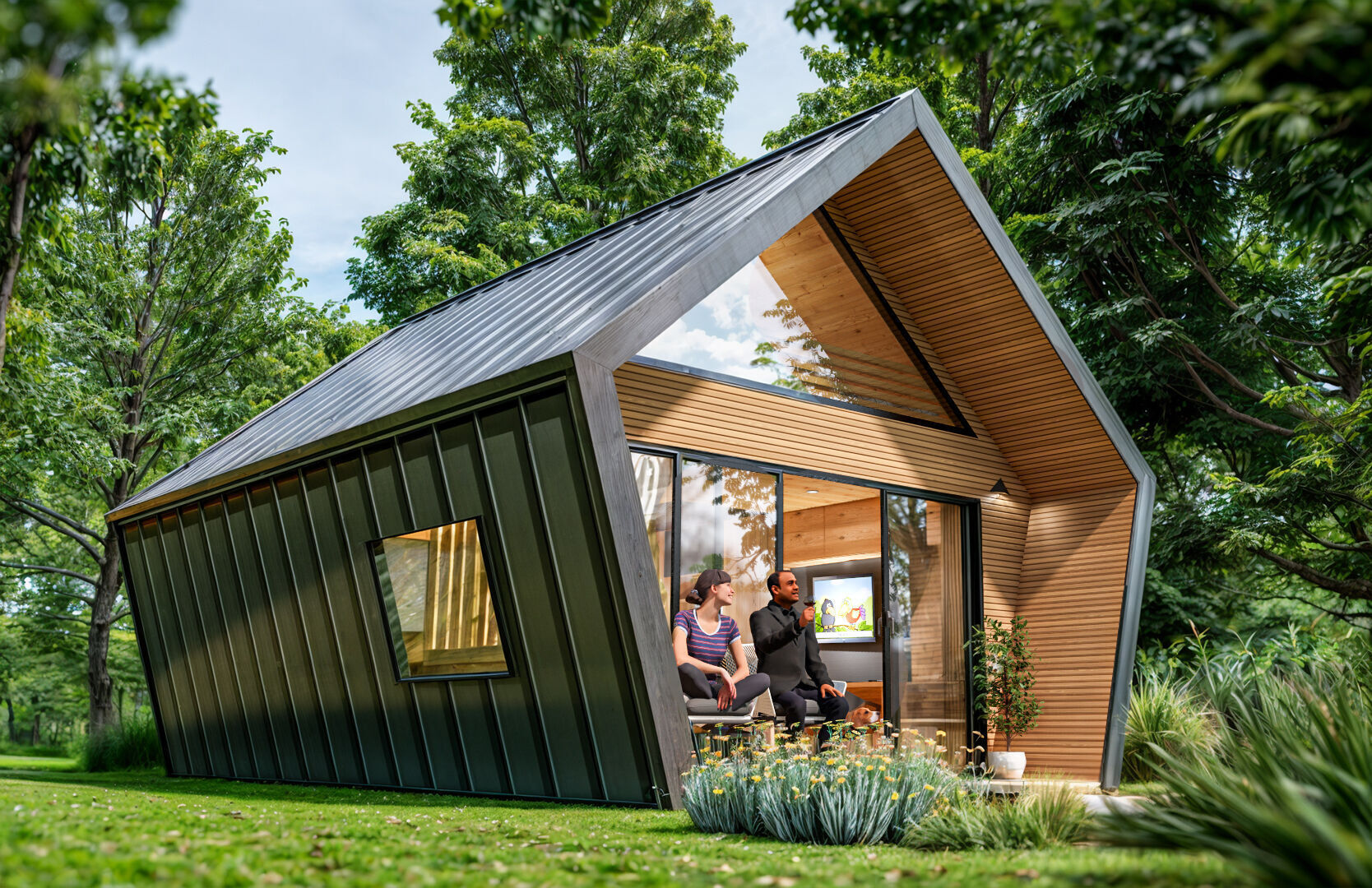 Glamping Pod Vacation House 3D and basic plans with dimensions Low-poly 3D model_9