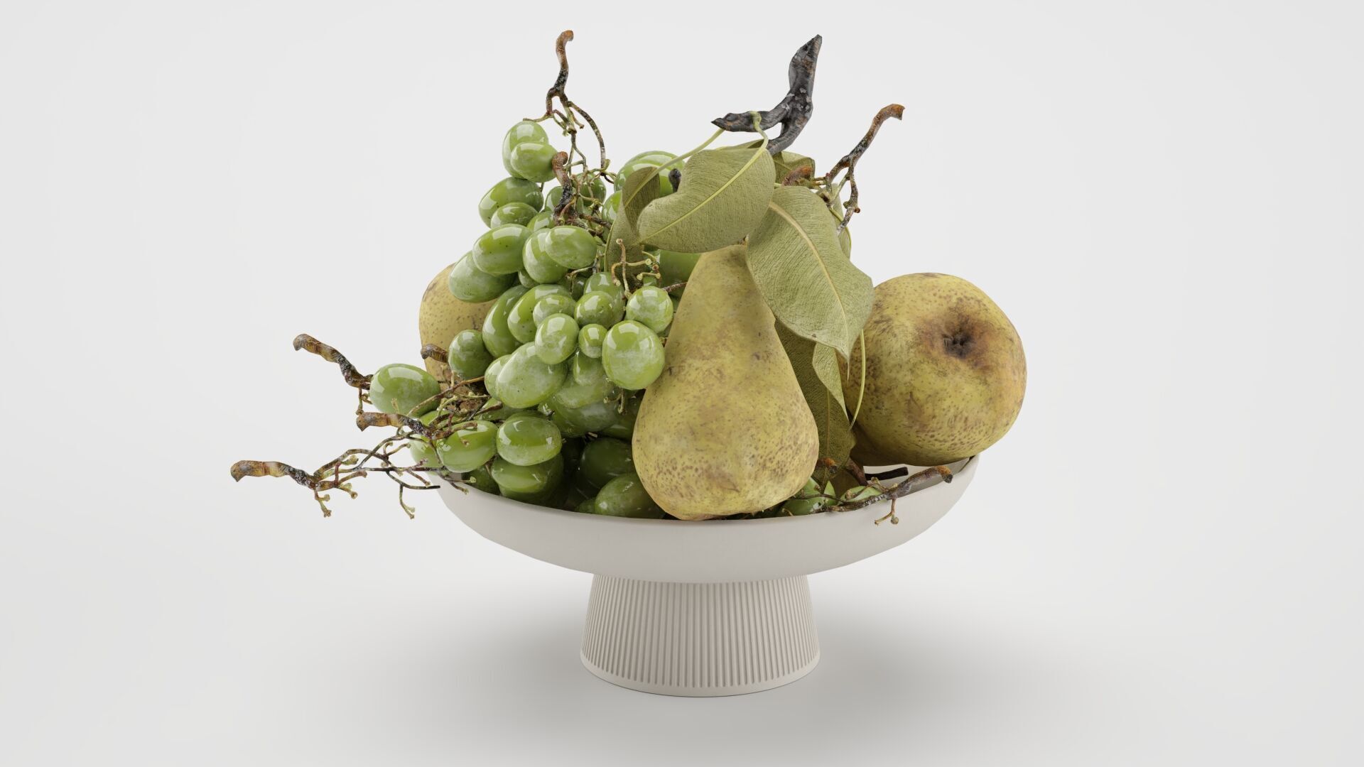 Bowl of Pearls and Grapes 3D model_6