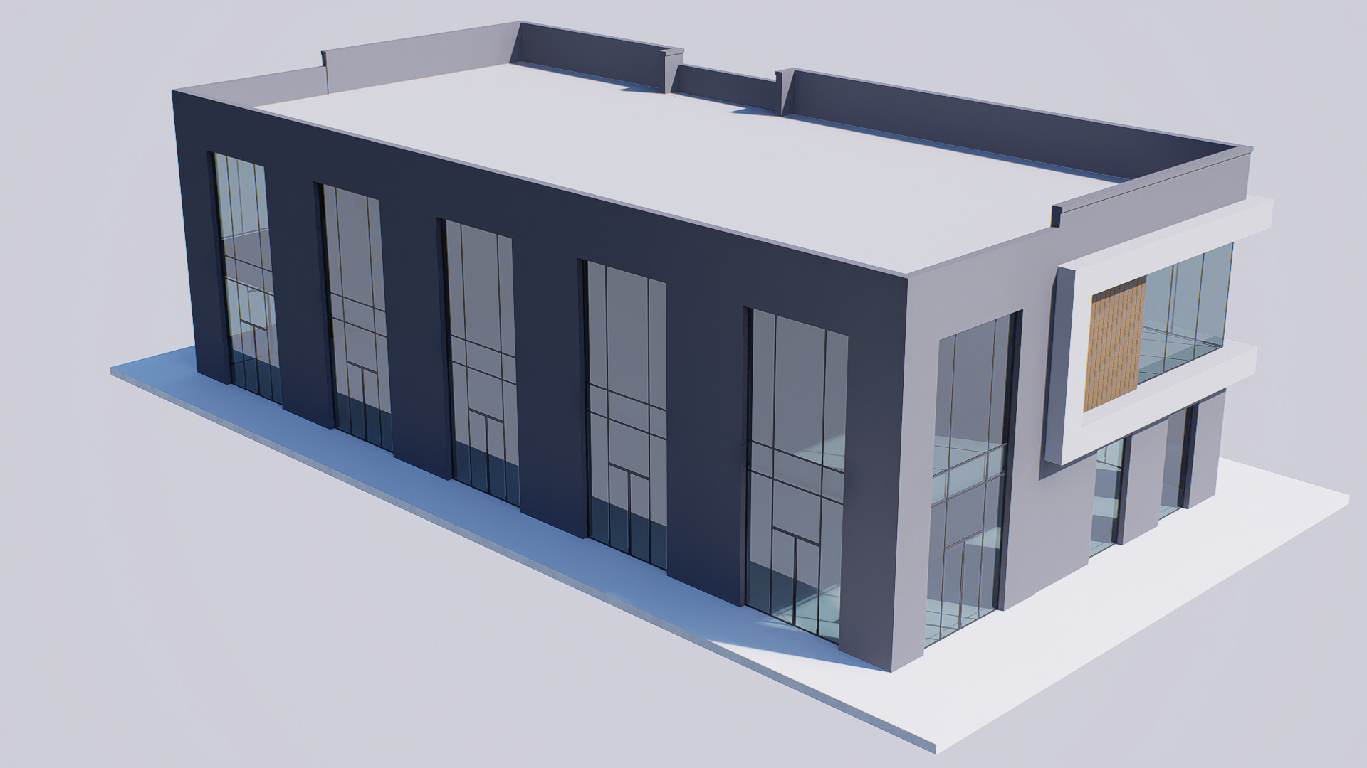 Building market Low-poly 3D model_2