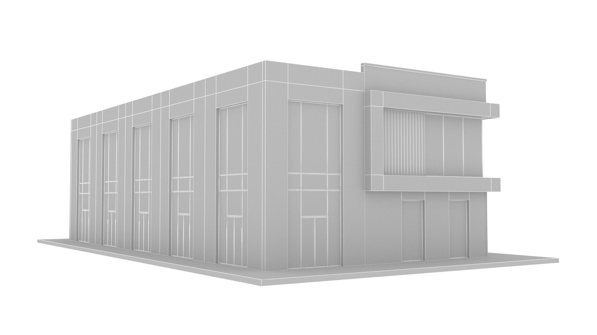 Building market Low-poly 3D model_6