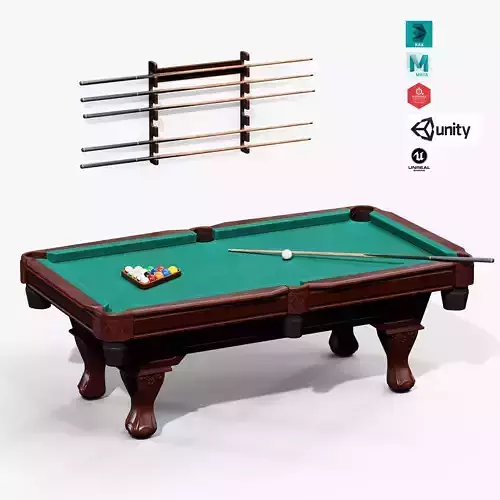 Pool Tables Low-poly 3D model