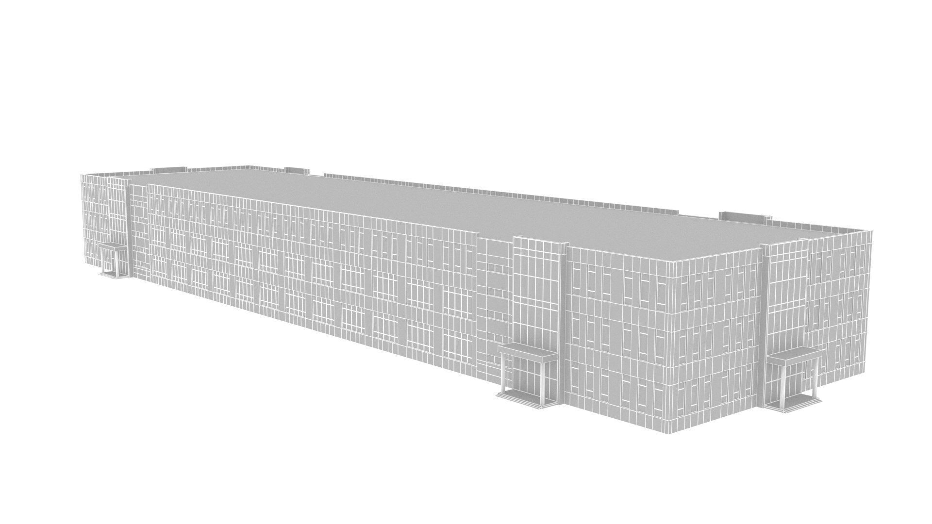 industrial building Low-poly 3D model_10