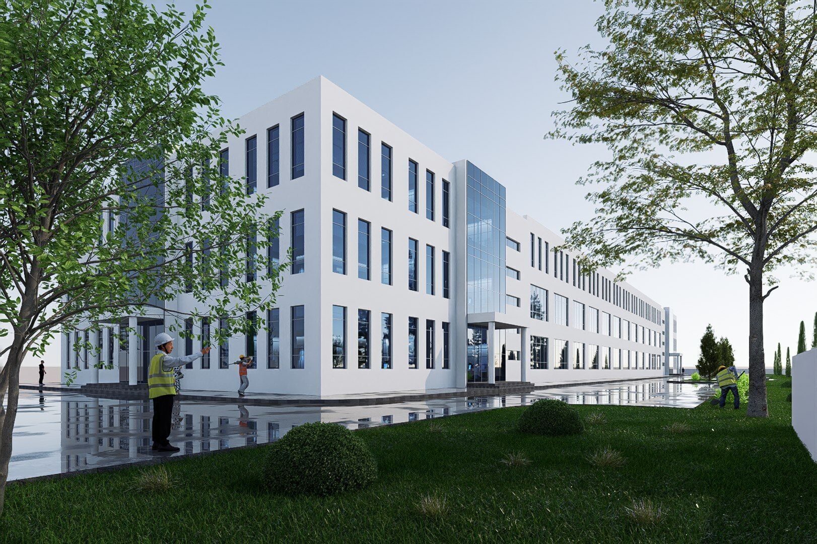 industrial building Low-poly 3D model_9